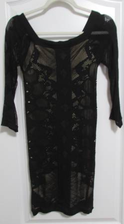 BEBE Black Knit Long Sleeve Dress-M/L 1