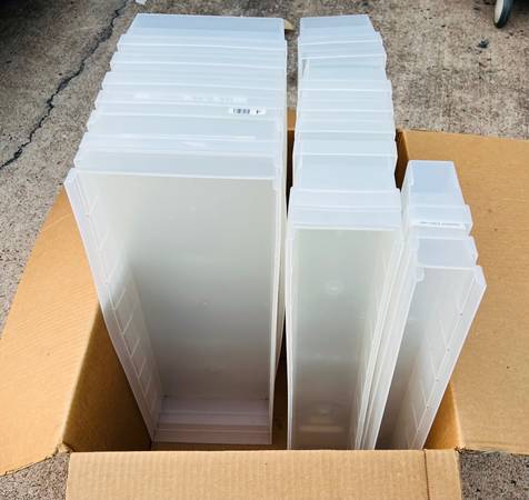 10 PC Plastic Nesting Storage Shelf Bin Box,Clear Size S/M/L/XL 1