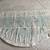Antique semicircle hooked wool rug . Rose pattern on green background 2 thumbnail