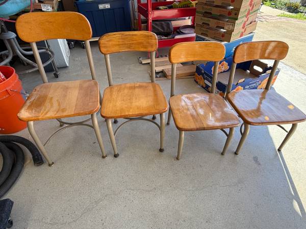 Vintage children’s school chairs 1