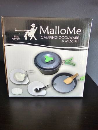 MalloMe Outdoor Camping Cookware and Mess Kit 10 Pieces Hiking Outdoor 1