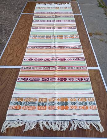 SOUTHWESTERN NATIVE AMERICAN 63” x 18” TABLE RUNNER w/ FRINGE 1