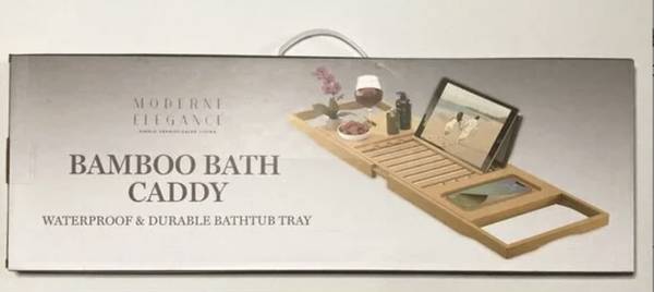 Bamboo Bath Caddy Bathtub Tray Adjustable Waterproof Durable - $35 (brentwood / oakley)63437166565889123