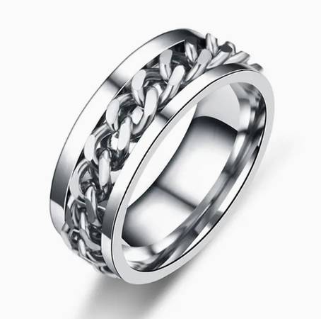 Firm Price! Brand New in a Package Men's Titanium Steel Ring, Size 10 1