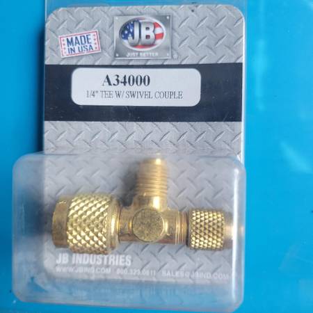HVAC - Jb Industries A34000 90 Degree Angle Quick Coupler Access Tee, 1