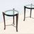 Traditional Cherry Wood and Transparent Glass Round Side Tables a Pair 12 thumbnail