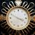 Vintage MCM Semca Sunburst Wall Clock Swiss Eight Day 15 Jewels Circular Brass W 9 thumbnail