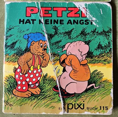 1967 German Vintage PIXI 115 Children's Book; Petzi Hat Keine Angst 1
