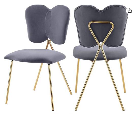 Modern Contemporary Velvet Upholstered Dining Chair - Like New 1