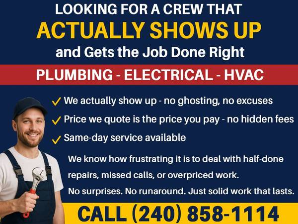 ✅PLUMBER • ELECTRICIAN • FURNACE REPAIR - Same Day Service✅ 1