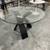Meece Round Glass Top Solid Wood Base Dining Table 3 thumbnail