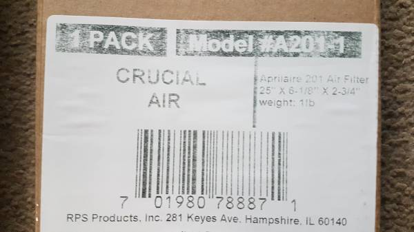 New  Crucial Air filters fo 2250 and 2200 1