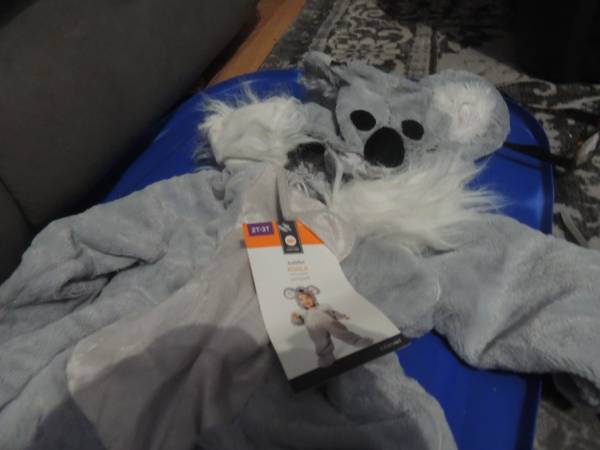 BABY TODDLER GRAY KOALA BEAR HALLOWEEN COSTUME  SIZE 18-24M &2-3T NEW 1