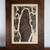Vintage abstract expressionist woodcut behind glass in wood frame,1955 2 thumbnail