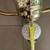 Vintage 50s Milk Glass light fixture with brass coloured mount 9 thumbnail