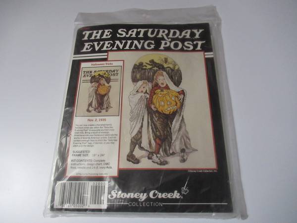 Halloween Tricks Counted Cross Stitch Kit Saturday Evening Post 1