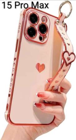 New Case For iPhone 15 Pro Max 5G Case with Heart Hand Strap and Heart Hand Stra 1