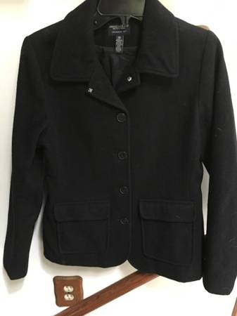 Ladies American Eagle Outfitters black wool blend peacoat size Small 1