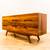 1960s Solid Walnut Nine Drawer Lowboy Dresser with Sculpted Pulls 12 thumbnail