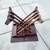 21" antique Mission folding tiger oak wood side table bistro card game 6 thumbnail