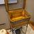 Leather And Glass Display Case End Table With Iron Base 2 thumbnail