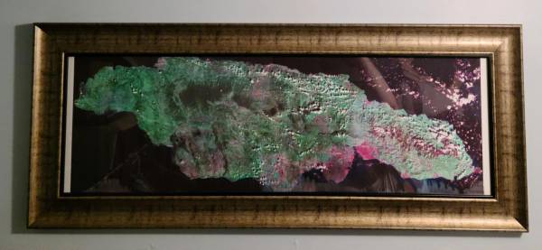 Framed Color Satellite Image of Jamaica 1