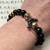 Handmade One of a Kind Onyx & Golden Hematite Stretch Bracelet size 7. 2 thumbnail