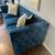 Navy blue tufted velvet sofa 3 thumbnail
