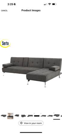 Serta Convertible Sofa, Mult Function, Bonfire Gray 1