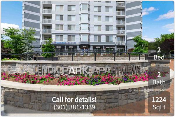 $2,590 / 2br - 1224ft2 - Lenox Park. 2 Bed, 2 Bath, 1224 Sq Ft (Silver Spring - Near XFINITY Center)63896037751171122