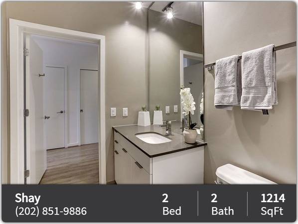 $3,740 / 2br - 1214ft2 - 2 bed 2 bath ready to view now! Visit The Shay today! (Washington - Shaw -  D.C.)63896277396227121