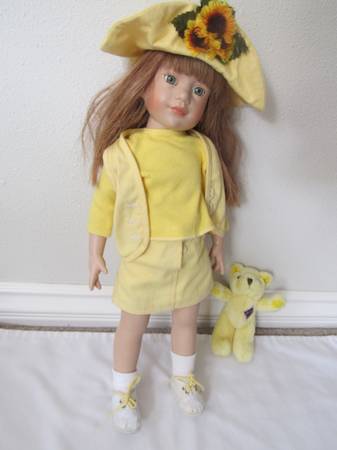 Magic Attic Doll In Yellow Outfit With Bear 1
