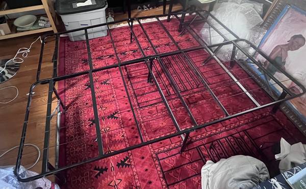 Metal folding bed frame - fits full or queen... or twin 1