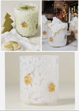 Nesting w/Grace anthropologie gingerbread house Juice Glass set of 2 1