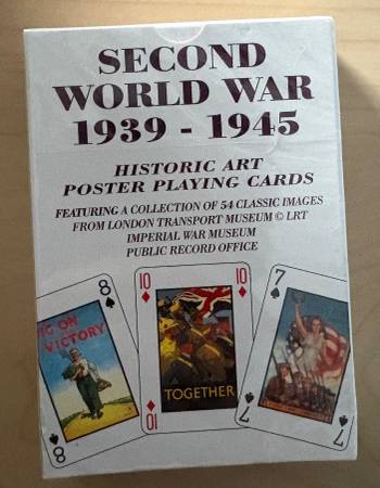 New—Second World War 1939-1945 Historic Art Poster Playing Cards 1