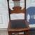 Antique Tiger Oak Leather Seat High Back Chair 2 thumbnail