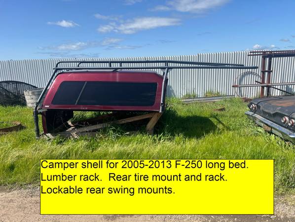 Lumber Rack & Camper Shell for 2005 thru 2013 long bed F-250 Pickup 1