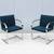 Mies van der Rohe Brno Flat Bar Chairs Blue Fabric by Gordon, a Pair 1 thumbnail