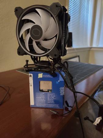 intel 13600k cpu and cooler master hyper 212 black  rgb edition 1