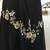 Black Chiffon Scarf Cut Dress with Gold Embroidery by "R&M Richards" 4 thumbnail