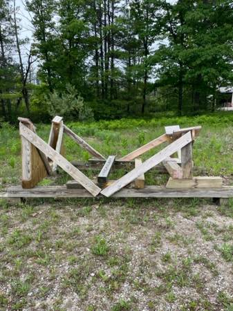 Solid wooden sailboat cradle 1