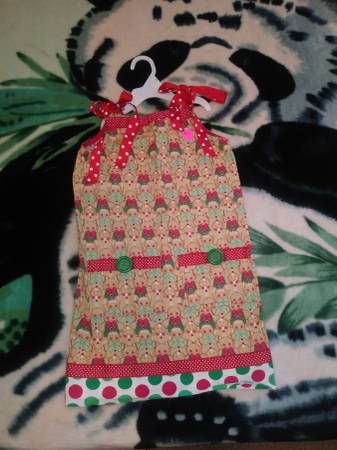 Handmade Christmas gingerbread man dress 1