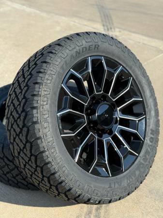 22" AGP HD Milled Chevy Silverado GMC Sierra wheels 2500 Rims 3500 AT 35" Tires 1