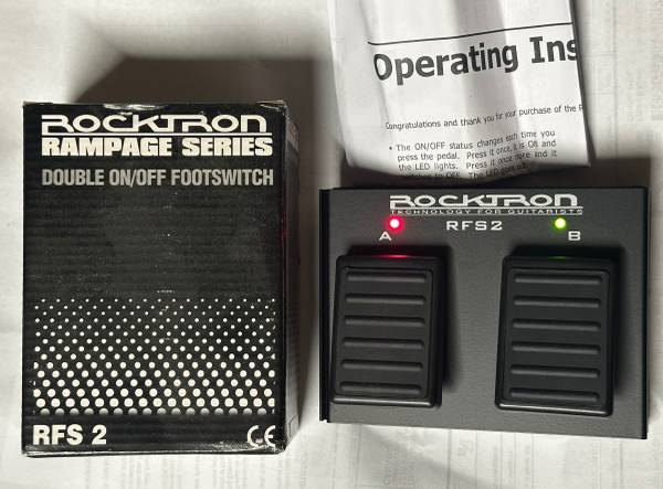 Rocktron 2 Button On/Off Footswitch Amp Channel Switching Pedal Reverb 1