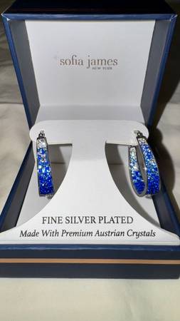 Women’s Sofia James Silver Plated Crystal Earrings 1