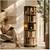 Real Solid Wood Rotating Round Bookshelf Towers with Wheels,Narrow Boo 1 thumbnail