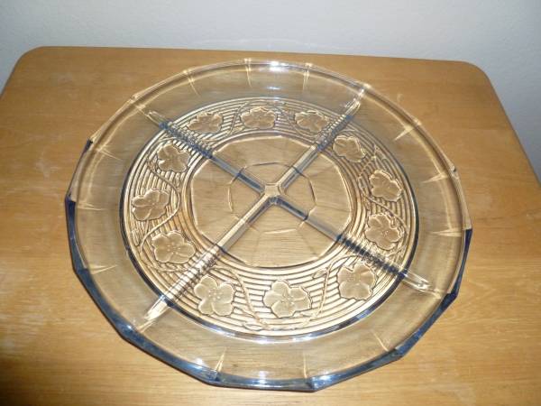 Vintage Light Blue 4 Section Serving Display Platter Plate 1