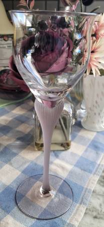 Sea Mist Amethyst Frosted Stem goblets 1