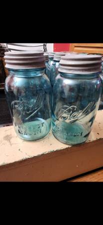 Blue Ball Mason Jars and Glass Insulators 1