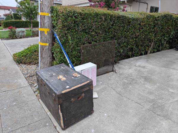 Free Stuff - steamer trunk, fireplace grate, etc.. 1